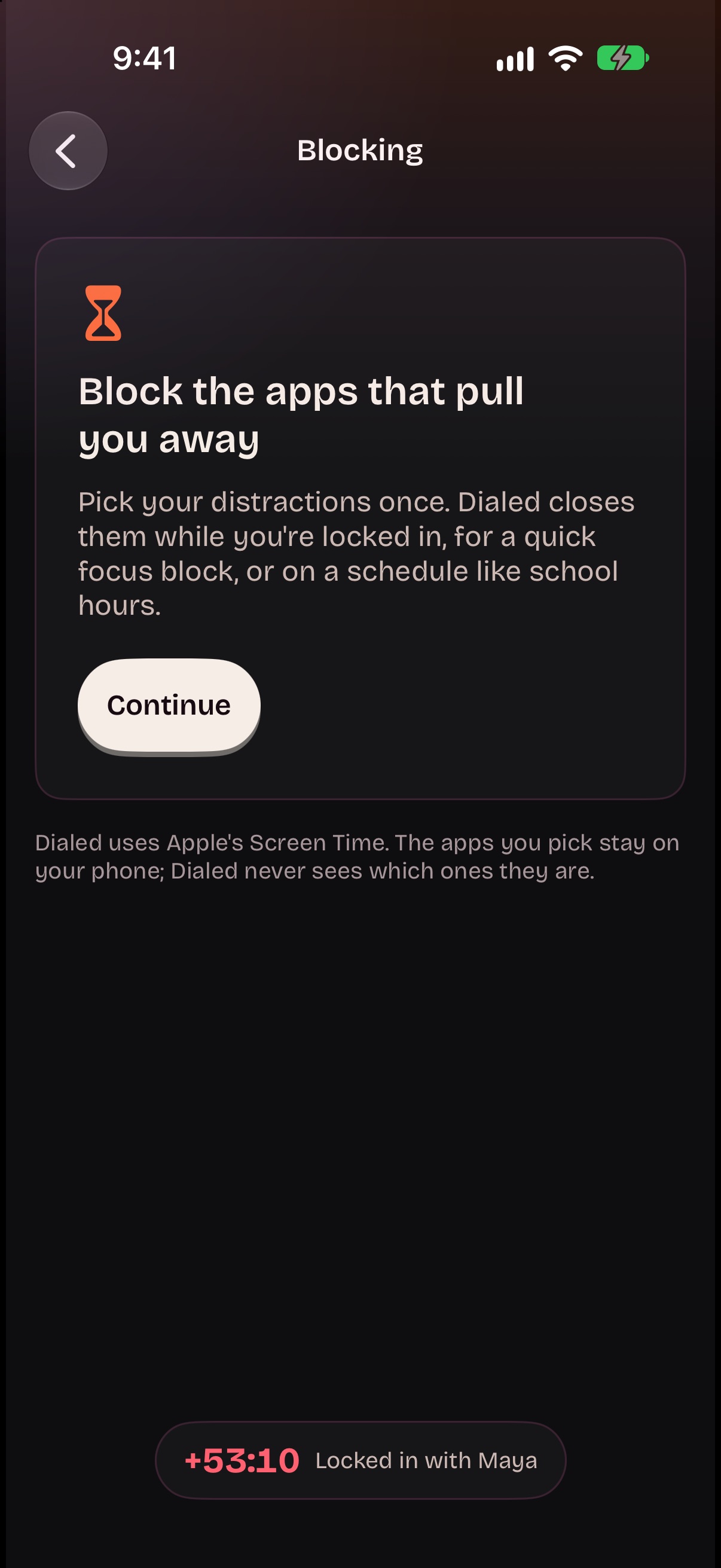 Dialed: Blocking screen