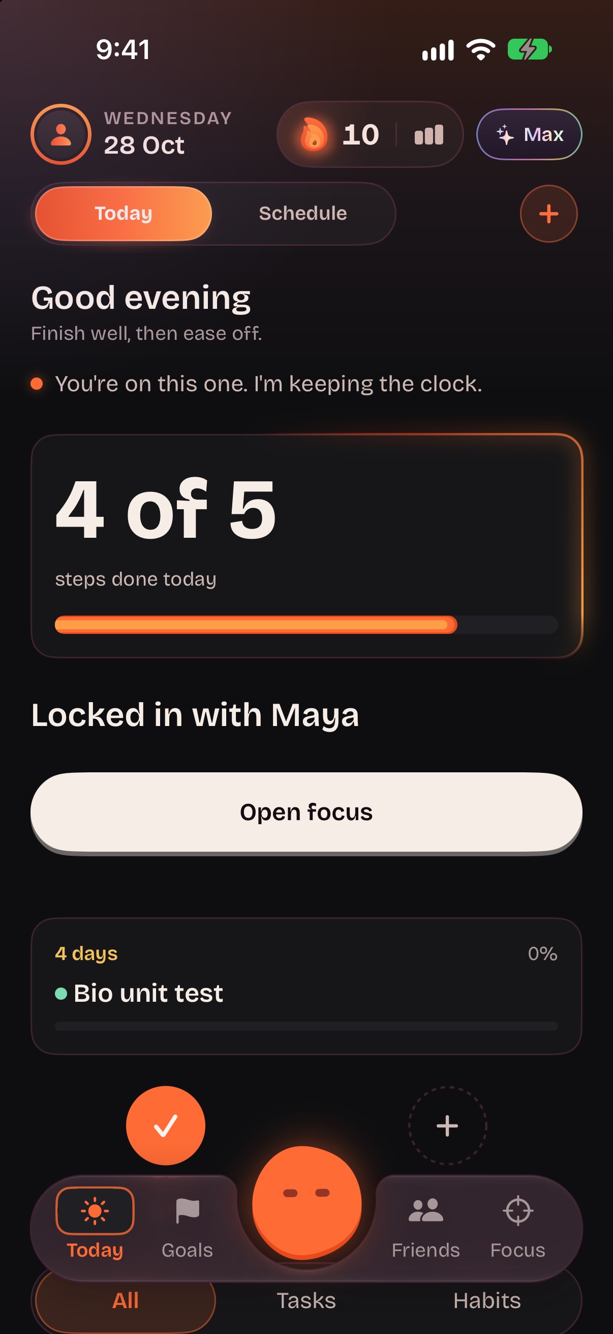 Dialed: Today screen